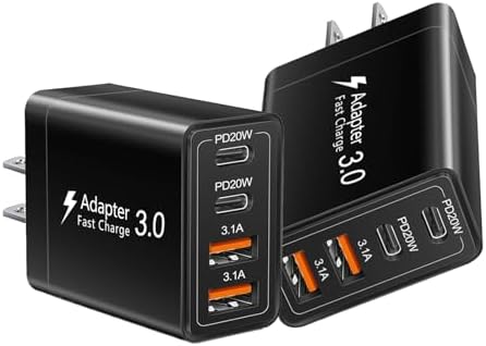 40 W Dual Port Fast Charging Power Adapter – 2 Pack Compact USB-C Wall Charger for i Phone 15/14/13/12/11/Pro Max/Xs/Xr/8/7 – Reliable, Efficient, and Travel-Friendly Charging Solution with Enhanced Compatibility and Safety Features