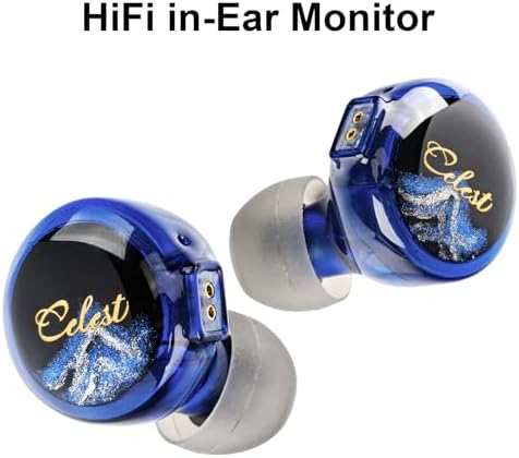 QOA Kinera Celest Premium Hi-Fi In-Ear Monitors – Superior SPD2.0 BA Driver Wired Earphones for Musicians, DJs & Sound Engineers, Durable Resin Construction with Customizable 2-Pin Detachable Cable in Striking Blue for Unmatched Comfort and Acoustic Precision