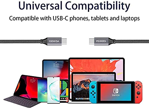 15 FT USB C to USB C Charging Cable – 100 W Fast Power Delivery for i Phone 15 Pro Max, Mac Book Air, i Pad Pro, Samsung Galaxy, One Plus, Google Pixel, PS5 & Xbox – Ultimate Durability and Enhanced Compatibility for Rapid Charging and Data Transfer