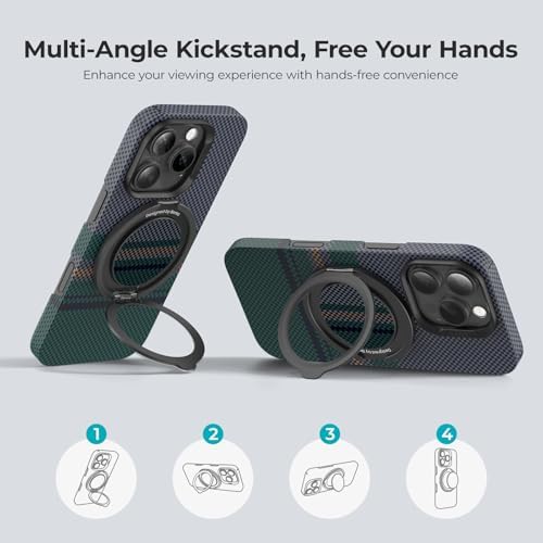 Premium BENKS Magnetic Phone Grip Ring Holder for Mag Safe – 360° Rotatable Adjustable Stand for i Phone 16/15/14/13/12 Series – Sleek Black Design for Enhanced Security and Hands-Free Comfort – Ideal for On-the-Go Usage and Effortless Device Control