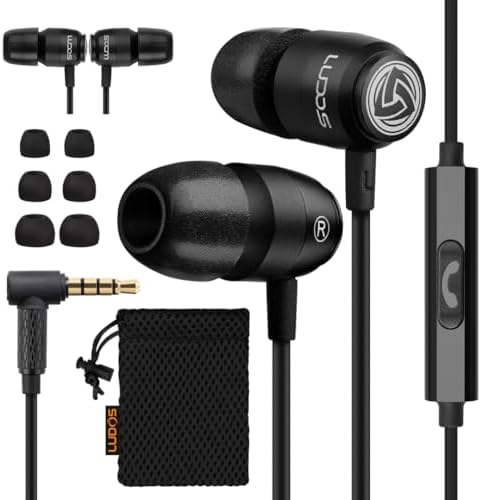 Experience Unmatched Sound Clarity with LUDOS Clamor 2 PRO Wired Earbuds – Noise Isolating In-Ear Headphones Featuring Comfortable Memory Foam Tips for Small Ears, Ideal for Students and Professionals, with Built-In Microphone for Effortless Calls, 5-Year Warranty, Compatible with i Phone and Samsung Devices, Perfect for Everyday Use and Travel