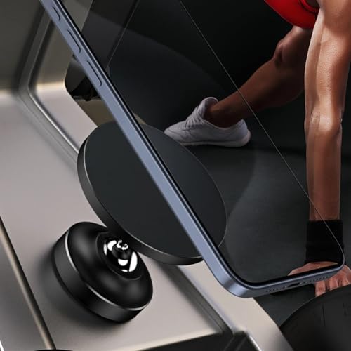 Magnetic Car Phone Holder – Strongest N52 Magnet, 360° Adjustable & 180° Flip, Aluminum Alloy Built, Universal Car Mount for iPhone, Samsung, All Phones (Includes Metal Plate & Ring) – Black – Enhanced Compatibility and Speed
