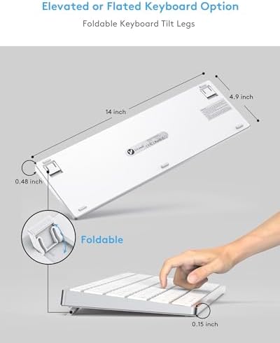 Yivandi Bluetooth Wireless Keyboard for Mac – Sleek QWERTY Design with Scissor Keys for Precision Typing, Rechargeable Battery for Extended Use, Perfectly Compatible with i Mac, Mac Book Pro, Mac Mini & i Pad – Elevate Your Workflow and Style