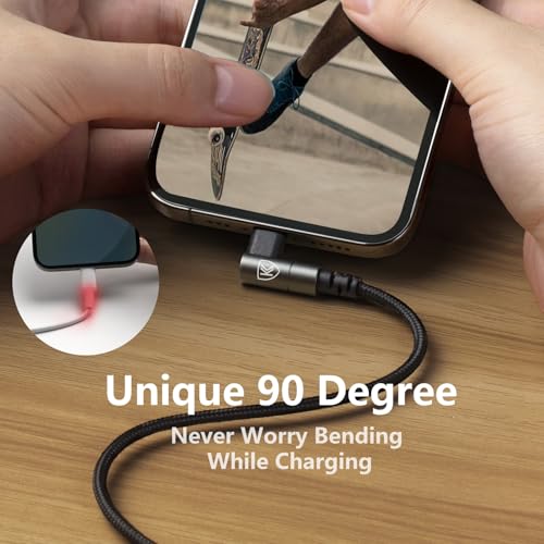 Elevate Your Charging Experience: 10 ft MFi Certified i Phone Charger Cable 3-Pack with 90-Degree Connector – Fast Charging & Durable Nylon Braided Design for i Phone 14/13/12/11/Pro/Max/Mini/X/Plus/8/7/6/Plus – Perfect for Home, Office, and Travel Use – Enhanced Compatibility and Comfort