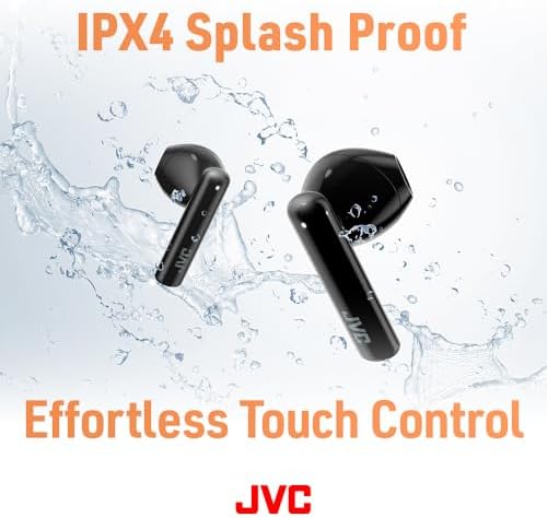 JVC HAA4 TB True Wireless Bluetooth 5.1 Earbuds – Lightweight Design with Enhanced 12 mm Audio Drivers for Superior Sound Quality, IPX4 Waterproof for Active Use, and Up to 30 Hours Playtime – Ideal for Music and Calls on the Go