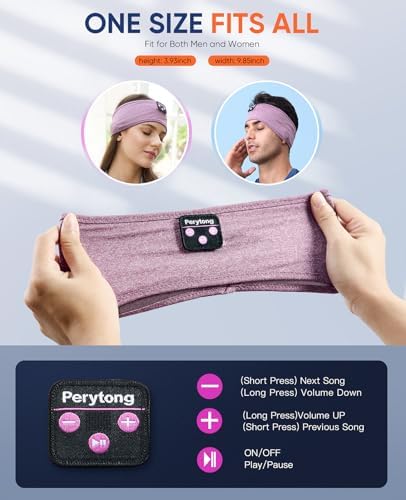 Ergonomic Bluetooth Sleep Headphones: Wireless Sports Headband with Hi-Fi Stereo Sound for Ultimate ASMR Relaxation – Lightweight, Cozy Audio Solution for Men and Women, Perfect for Meditation and Restful Sleep