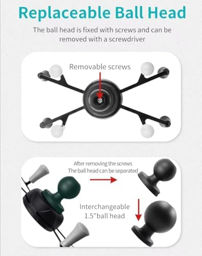 Versatile RAM-Compatible Phone Mount with Adjustable Cradle and B Size 1″ Ball – Durable Black Handlebar Holder for Cyclists and Motorcyclists – Optimize Viewing Angles and Ensure Device Stability on the Go