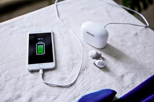Philips Premium Wireless In-Ear Earbuds with Charging Case – Superior Audio Quality, Ergonomic Comfort, and Seamless Device Compatibility in Elegant White
