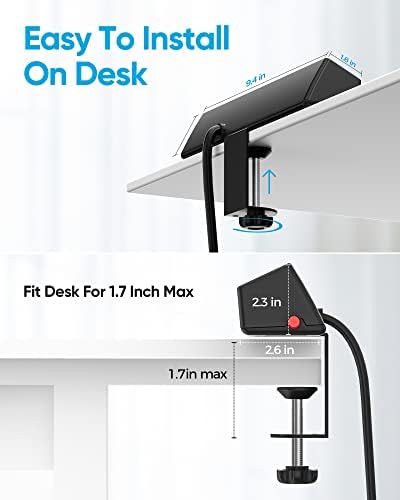 Revolutionize Your Workspace with ACOZVIN 17-in-1 Desk Clamp Power Strip – 40 W Fast Charging Hub, 9 AC Outlets & 8 USB Ports (4 USB-C) for Ultimate Device Connectivity, 10 ft Flat Plug Surge Protector Perfect for Home Office Efficiency and Safety