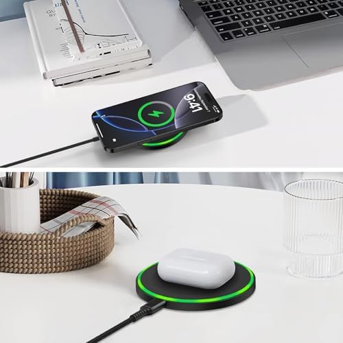 15 W Fast Wireless Charging Pad for Android Devices – Optimal Charging Station for Motorola Moto G Power 2025, razr+, G Stylus 5 G 2024, and Samsung Galaxy S25 Ultra with 18 W Adapter – Sleek Design, Enhanced Compatibility, and Safe Charging Technology