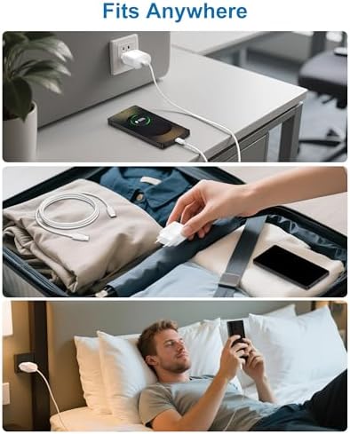 European Travel Plug Adapter with 20 W USB-C Fast Charging Block – Essential Power Adapter for Seamless US to EU Connectivity, Includes 6 FT USB-C Cable for Enhanced Versatility – Ideal for i Phone 16, 15 Pro Max, i Pad, and Samsung Devices