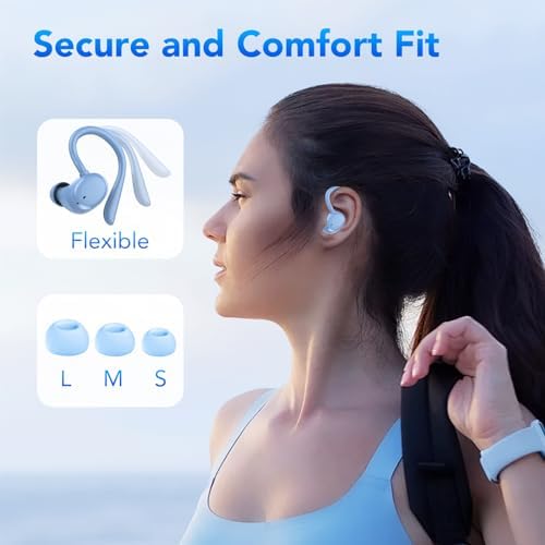 Tiksounds Bluetooth 5.3 Sport Earbuds – Ultimate 72-Hour Playtime with Powerful Deep Bass, Ergonomic Earhook Design & Advanced Four-Microphone Noise Cancellation, IP7 Waterproof for All-Weather Performance, LED Battery Display – Ideal for Fitness Enthusiasts and Everyday Use