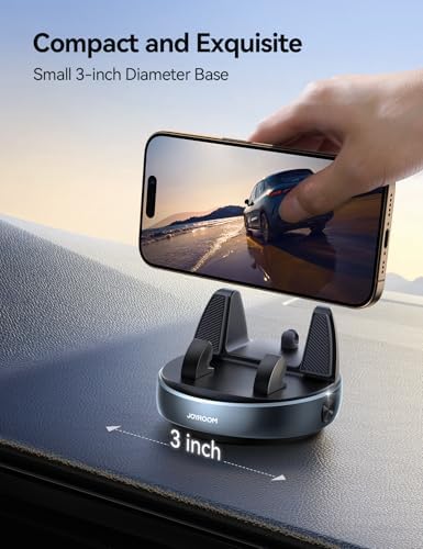 JOYROOM 360° Rotating Car Phone Holder – Anti-Slip Dashboard Mount for Seamless Smartphone & GPS Integration – Sun Glare Blocking for Clearer Navigation – Universally Compatible with Pop Grips & Mobile Devices – Superior Stability for a Safe Driving Experience