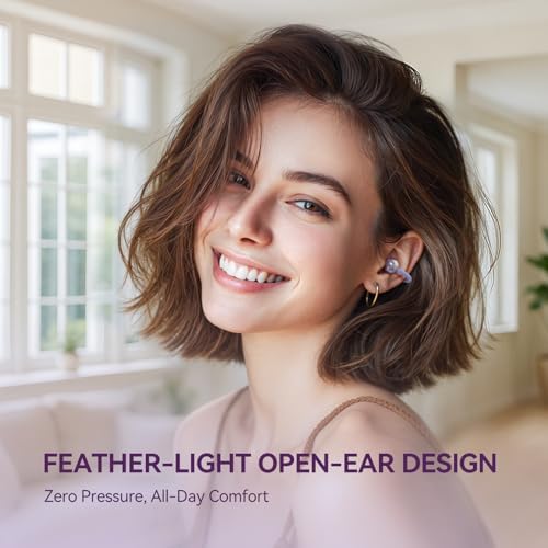 Revolutionize Your Audio Experience with 1 MORE S20 Open Ear Bluetooth 5.4 Wireless Earbuds – Lightweight Clip-On Design, 30-Hour Playtime, Four ENC Microphones for Crystal-Clear Sound, IPX5 Water-Resistant Durability, Perfectly Secure Fit for Active Lifestyles, Your Ultimate Sports Companion in Stylish Black