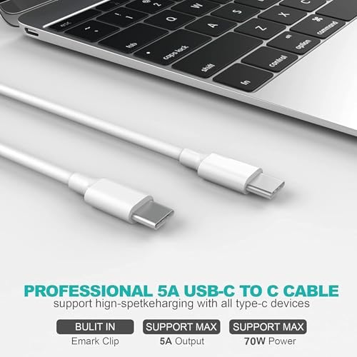 Ultra-Fast 70 W USB-C Charger for Mac Book Air & Pro (2020-2025) – High-Speed Power Adapter with 6.6 FT Cable, Rapidly Charges M1, M2, M3 Models in Under 2 Hours – Compact, Universal Compatibility with Enhanced Protection – Ideal for On-the-Go Professionals and Students
