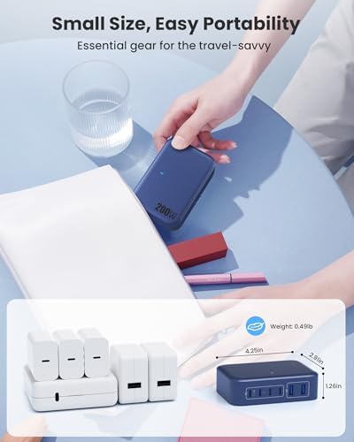 200 W USB C Charging Hub with 6 Ports – Ga N IV Foldable Wall Charger for Rapid Device Power-Up, PD 65 W Laptop Charger for Mac Book Pro, Dell, i Phone 16/15, i Pad, Galaxy & Steam Deck – Compact & Travel-Friendly Fast Charging Solution