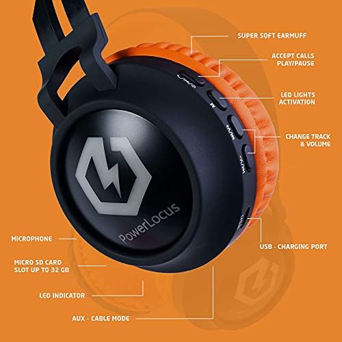 Kid-Friendly Bluetooth Headphones with LED Lights – Safe 85 d B Volume Limit for Young Ears, Foldable Design for Travel Ease, Micro SD Card Playback, Integrated Mic for Calls – Perfect Wireless Audio for Kids’ Adventures and Learning