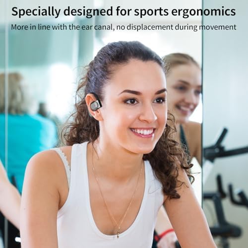 Innovative Open-Ear Bluetooth Sport Earbuds – 8-Hour Playtime for Active Lifestyles | Lightweight Ergonomic Wireless Headphones Ideal for Running, Gym, and Daily Use | Stay Aware with Secure Fit in Sleek Black Design
