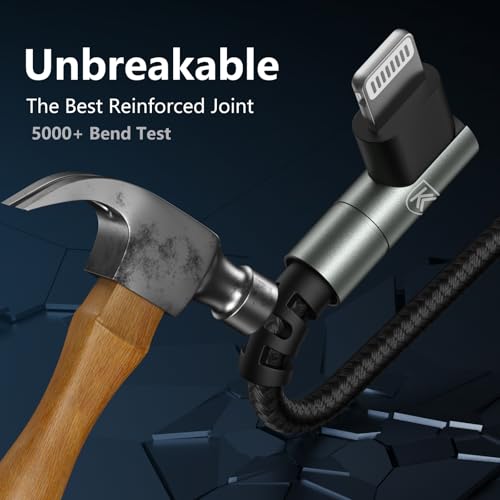 Elevate Your Charging Experience: 10 ft MFi Certified i Phone Charger Cable 3-Pack with 90-Degree Connector – Fast Charging & Durable Nylon Braided Design for i Phone 14/13/12/11/Pro/Max/Mini/X/Plus/8/7/6/Plus – Perfect for Home, Office, and Travel Use – Enhanced Compatibility and Comfort