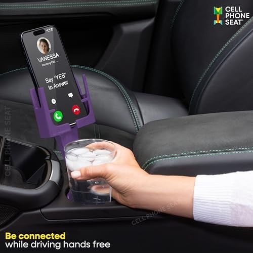 Universal Cup Holder Phone Mount for Cars & Trucks – Hands-Free Convenience, Fits All Phone Sizes & Cases, Made in USA, 2-Pack Black – Ideal for Navigation and Charging Access