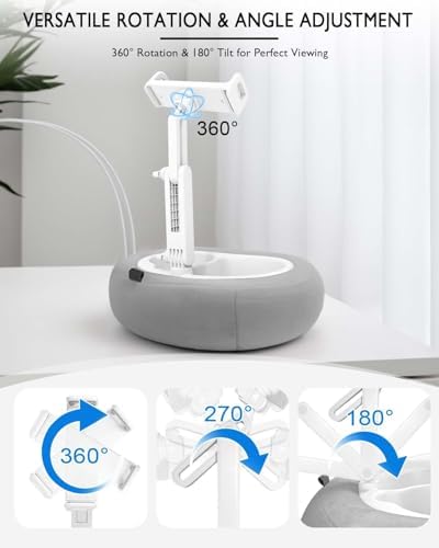 Ultimate Comfort Tablet Pillow Stand: Versatile 360° Rotating Holder Compatible with 5″-12.9″ Devices – Soft Plush Fabric, Detachable Snack Bowl, Ideal for Reading & Relaxation in Bed – Perfect for Kindle, i Pad, Samsung & More