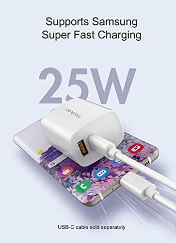 Ultra-Slim 35 W Dual-Port USB-C Power Adapter – PD 3.0 & QC 3.0 Compatible Fast Charger for i Phone 15 Pro, Samsung Galaxy S24/S23 Series, Pixel 8 Pro & More – Travel-Ready Design for Rapid Charging at Home or Office