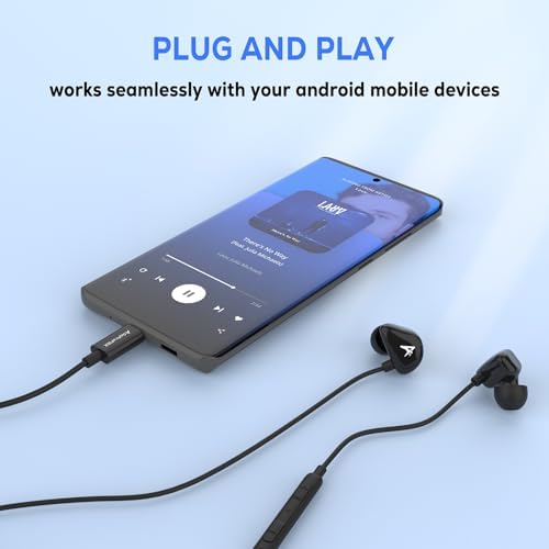 High-Fidelity USB C Earbuds with Built-In Microphone for i Phone 16 Pro Max & Samsung Galaxy – Lightweight, Tangle-Free Wired Headphones for Music and Gaming – Superior Audio Quality & Ergonomic Comfort for All-Day Wear – Seamless Compatibility with Android Devices Including Google Pixel