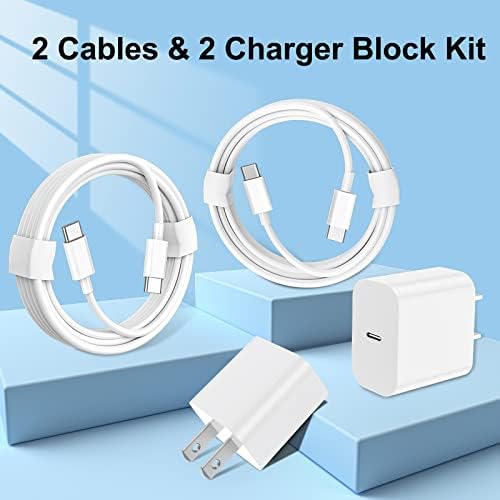 Dual Pack 20 W USB-C Fast Charger for i Phone 16/15 with 10 FT Long Cable – Superior Compatibility and Rapid Charging Solution for i Pad Pro 12.9/11 inch, i Pad Mini 6, Air 4 – Enhance Your Mobile Experience with Unmatched Speed and Flexibility