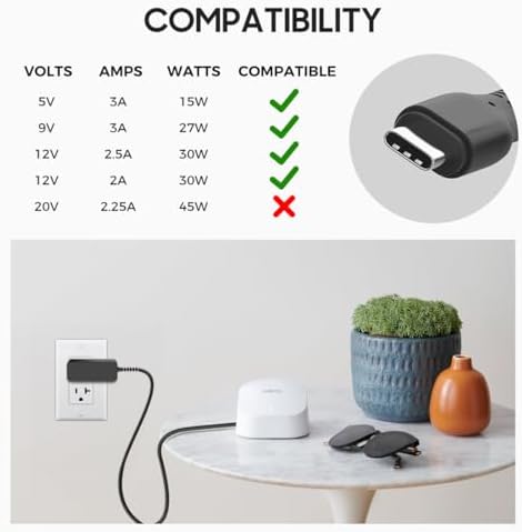 High-Performance 27 W USB-C Charger with Cable for DJI Osmo Action 4, eero 6 Wi-Fi Systems, and Yaber Jump Starters – Reliable, Durable Power Solution for Ultimate Charging Efficiency on the Go