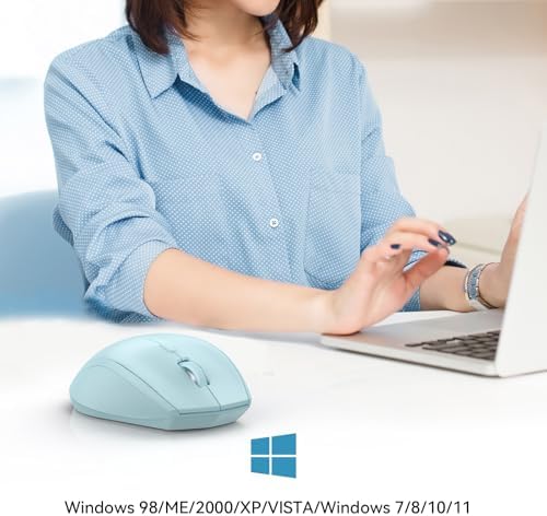 TECKNET Bluetooth Wireless Mouse – Ergonomic 4800 DPI Precision with 6 Adjustable Settings, Long-Lasting 2-Year Battery, and 6 Functional Buttons for Laptops & Windows – Sleek Grey Design for Enhanced Comfort and Productivity