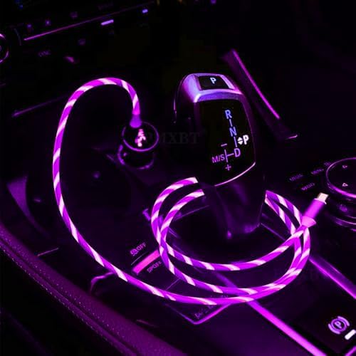 Vibrant LED USB C Charging Cable Duo – Fast Charge Type C Cords for Samsung Galaxy & LG Devices – 39-Inch Durable Light-Up Cables in Purple & Green for Enhanced Compatibility and Style