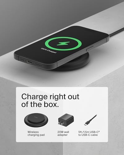 Belkin 15 W Fast Convertible Magnetic Charging Stand – Mag Safe & Qi2 Compatible Power Hub for i Phone 16/16 Plus/16 Pro/16 Pro Max, i Phone 15/14, Apple Air Pods Pro – Stylish White Design for Enhanced Efficiency and Device Versatility