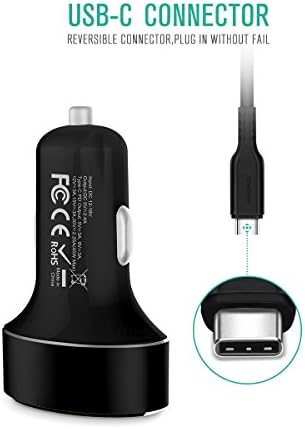Nekteck 45 W Type C Car Charger with USB-A Port – Dual-Port Fast Charging Adapter for i Phone, i Pad, Mac Book, Galaxy & Google Pixel – Includes 3.3 ft Type C Cable – Compact and Travel-Friendly Design for Ultimate Convenience on the Go