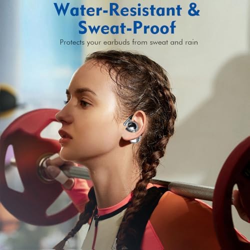 Premium Open-Ear Wireless Earbuds with Bluetooth 5.3 – Advanced Environmental Noise Cancellation for Enhanced Sound Clarity – Ergonomic Sports Headphones with Secure Fit and LED Charging Case – Ideal for Running, Cycling, and Active Lifestyles