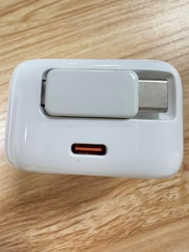 Compact Retractable 2-in-1 Wall Charger with USB-C and 27-inch Cable – 30 W Fast Charging Adapter for i Phone 16/15, i Pad, Galaxy & Pixel – Sleek Black, Perfect for Travel and Enhanced Device Compatibility