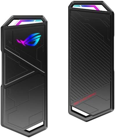 ROG Strix Arion M.2 NVMe SSD Enclosure: High-Speed USB 3.2 Gen 2 Type-C with Aura Sync RGB Lighting, Tool-Free Installation & Enhanced Compatibility for PCIe SSDs 2280/2260/2242/2230 – Ideal for Gamers and Content Creators