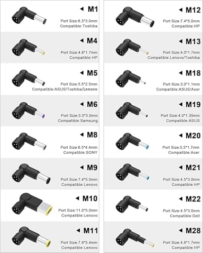 Universal 90 W Laptop Charger with 16 Tips – High-Speed AC Power Adapter for HP, Dell, Lenovo, Acer, Asus, Toshiba, and More – Worldwide Compatibility and Enhanced Performance – Ideal Replacement for Notebooks and Chromebooks – Safe, Reliable, and Backed by 24-Month Warranty
