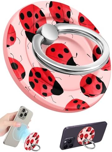 Magnetic Phone Grip Holder for i Phone – Adjustable Mag Safe-Compatible Finger Ring Stand with Fun Designs for Secure Selfies and Video Calls – Lightweight, Durable, and Removable Accessory to Elevate Your Smartphone Experience