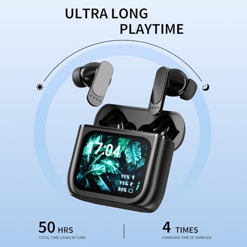 Revolutionize Your Sound Journey with Bluetooth 5.4 Wireless Earbuds – Touch Control, IPX5 Waterproof, and 50-Hour Battery Life – Immerse in Deep Bass Stereo Audio with Built-in Mic for Crystal Clear Calls – Ideal for Active Lifestyles and Music Aficionados – Sleek White Design Compatible with i OS, Android, Tablets, and Laptops