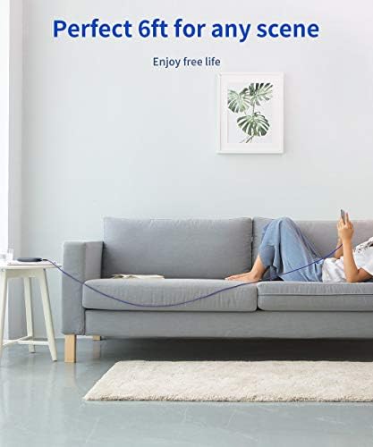 JSAUX 6 ft MFi Certified Lightning Charger Cable – 2-Pack Fast Charging Solution for i Phone 13/12/11/Xs Max/XR/8/7/6 s/6 Plus/5, i Pad, and i Pod – Durable Blue Design for Enhanced Compatibility and Efficiency