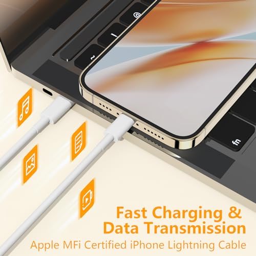 Ultra-Fast 20 W i Phone Charger with 10 ft USB C to Lightning Cable – Stylish Pink Fast Charging Block for i Phone 14 Pro Max, 13, 12, 11, XS, SE, i Pads & Air Pods – Unmatched Compatibility & Durability for On-the-Go Power