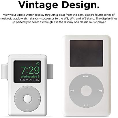 elago W6 Apple Watch Stand – Premium Charging Dock for All i Watch Series (1-10 & SE) – Stylish & Durable Smartwatch Holder for Home and Travel – Effortless Access to Notifications and Alarms – Sleek Design Fits Any Decor