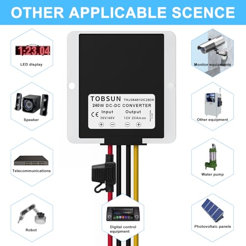 Ultimate 24 V 145 W DC-DC Voltage Regulator – Versatile Step Down/Up Converter (9 V-40 V to 24 V, 6 A) – Durable Waterproof Power Supply for Enhanced Golf Cart Performance and Accessory Compatibility
