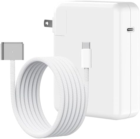 140 W USB-C Power Adapter for Mac Book Pro & Air – Fast Charging with Magnetic Connector, 6.6 FT Braided Cable & LED Indicator – Ultimate Compatibility & Safety Features for M1, M2, M3 Models (2021-2024)