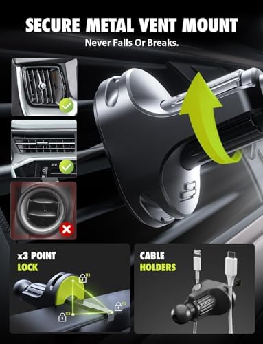 Universal Dashboard Cell Phone Holder by Bracketron – 360° Rotatable Mount with Strong Suction Cup for Secure Smartphone Access in Any Vehicle – Compatible with i Phone, Samsung, Google, Huawei and More – Effortless One-Click Release for Enhanced Safety and Convenience
