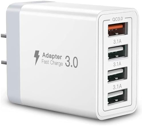 Revolutionize Your Charging Routine with Our 4-Port USB Wall Charger – Ultra-Fast QC 3.0 Adapter for i Phone 12-15, LG, Google Pixel & More – Compact, Reliable Power Solution for Home and On-the-Go Charging