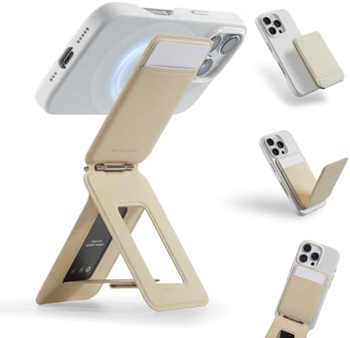 MOFT Phone Stand, Magnetic Phone Tripod Stand Stain-Resistant MOVAS Leather & Angle Adjustment & Strong Magnets Tripod for iPhone 16/15/14/13/12 (Included Metal Ring)-Misty Cove – Enhanced Compatibility and Speed