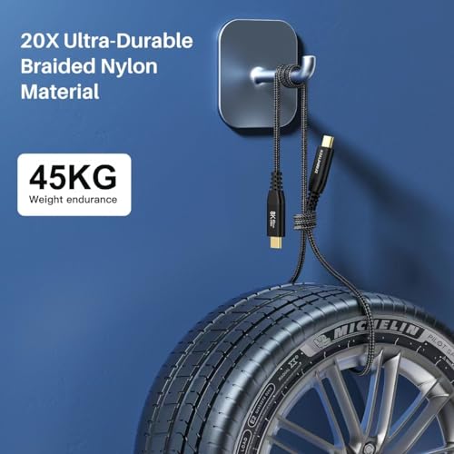 (3-Pack 5FT) 40Gbps USB C for Thunderbolt 4 Cable, [8K@60Hz/Dual 4K@60Hz] USB C Monitor Cable, 40Gbps Data Transfer, USBC Video Cord, 240W Charging for iPhone 16,Samsung,MacBook,iPad,Lenovo,SSD,KYY – Enhanced Compatibility and Speed