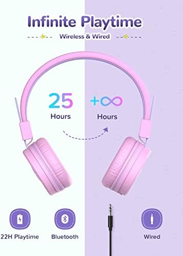 Stylish Pink i Clever BTH02 Kids Bluetooth Headphones – Unmatched 93-Hour Playtime, Lightweight & Foldable Design for Easy Portability, Fast Type-C Charging, Advanced Bluetooth 5.4 Connectivity, Safe Volume Limiting for Young Learners, Perfect for Music, Audiobooks, and School Use – Your Child’s Ultimate Audio Experience