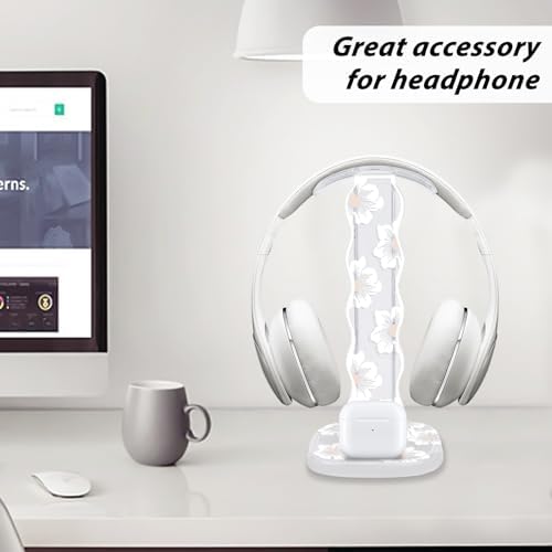 CamyCosy Headphone Holder for Desk, Gaming Headset & Earphone Stand with Tulip Flowers Pattern – Enhanced Compatibility and Speed